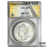 1884-CC Morgan Silver Dollar ANACS MS63