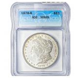 1878-S Morgan Silver Dollar ICG MS65