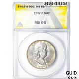 1952-S Franklin Half Dollar ANACS MS66