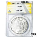 1887 Morgan Silver Dollar ANACS MS63