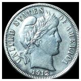 1912-S Silver Barber Dime CHOICE AU