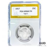 1917 Standing Liberty Quarter PGA MS64 FH