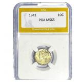 1941 Mercury Silver Dime PGA MS65