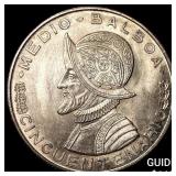 1953 Panama Silver Half Balboa UNCIRCULATED