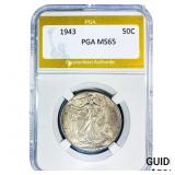 1943 Walking Liberty Half Dollar PGA MS65