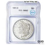 1881-O Morgan Silver Dollar ICG MS62