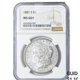 1881-S Morgan Silver Dollar NGC MS66+