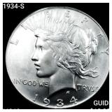 1934-S Silver Peace Dollar CHOICE BU