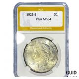 1923-S Silver Peace Dollar PGA MS64