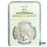 1927-S Silver Peace Dollar NGC MS63