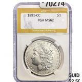 1891-CC Morgan Silver Dollar PGA MS62
