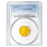 1954-S Wheat Cent PCGS MS67 RD