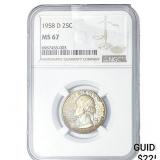 1958-D Washington Silver Quarter NGC MS67