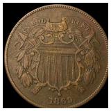 1869 Bronze Two-Cent Piece CLOSELY UNCIRCULATED