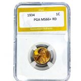 1934 Wheat Cent PGA MS66+ RD