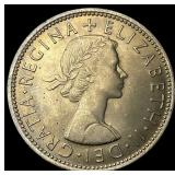 1963 Great Britain Silver 2 Shillings