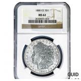 1880-CC Morgan Silver Dollar NGC MS62