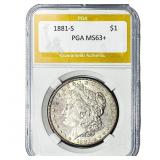 1881-S Morgan Silver Dollar PGA MS63+