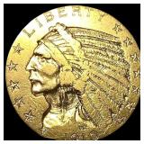 1910-S Indian Head Half Eagle $5 Gold NEARLY UNCIR