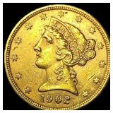 1902-S Liberty Head Gold $5 Half Eagle UNCIRCULATE