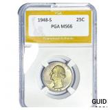 1948-S Washington Silver Quarter PGA MS66