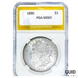 1890 Morgan Silver Dollar PGA MS63