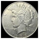 1935 Silver Peace Dollar CLOSELY UNCIRCULATED