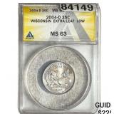 2004-D Washington Silver Quarter ANACS MS63 WI