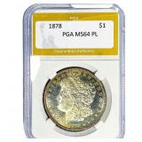 1878 Morgan Silver Dollar PGA MS64 PL
