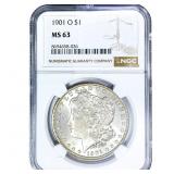 1901-O Morgan Silver Dollar NGC MS63