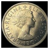 1963 Great Britain Silver 2 Shillings