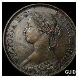 1860 Great Britain Copper 1 Farthing KM 747.2