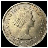 1963 Great Britain Silver 2 Shillings