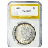 1890 Morgan Silver Dollar PGA MS63