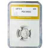 1873-S Seated Liberty Dime PGA MS61