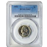 1953 Jefferson Nickel PCGS PR67