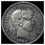 1902 Barber Dime NEARLY UNCIRCULATED