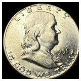 1951-S Silver Half Dollar Franklin UNCIRCULATED