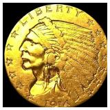 1914 Indian Head $2.50 Gold Quarter Eagle UNCIRCUL