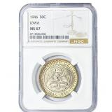 1946 Iowa Half Dollar NGC MS67