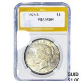 1923-S Silver Peace Dollar PGA MS64