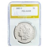 1883-S Morgan Silver Dollar PGA AU58