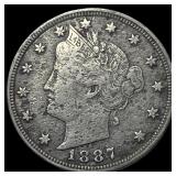 1887 Liberty Head Nickel NEARLY UNCIRCULATED