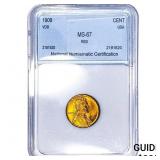 1909 VDB Wheat Cent NNC MS67 RD