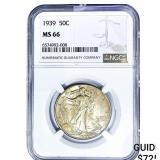 1939 Walking Liberty Half Dollar NGC MS66