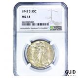 1941-S Walking Liberty Half Dollar NGC MS63