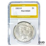 1922-D Silver Peace Dollar PGA MS64