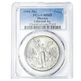 1984-Mo 1 Onza Mexico Libertad Ag PCGS MS65