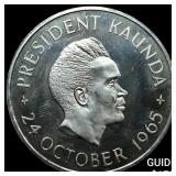 1965 Zambia Silver 5 Shillings Proof