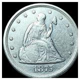 1875-S Silver Twenty Cents NEARLY  UNCIRCULATED